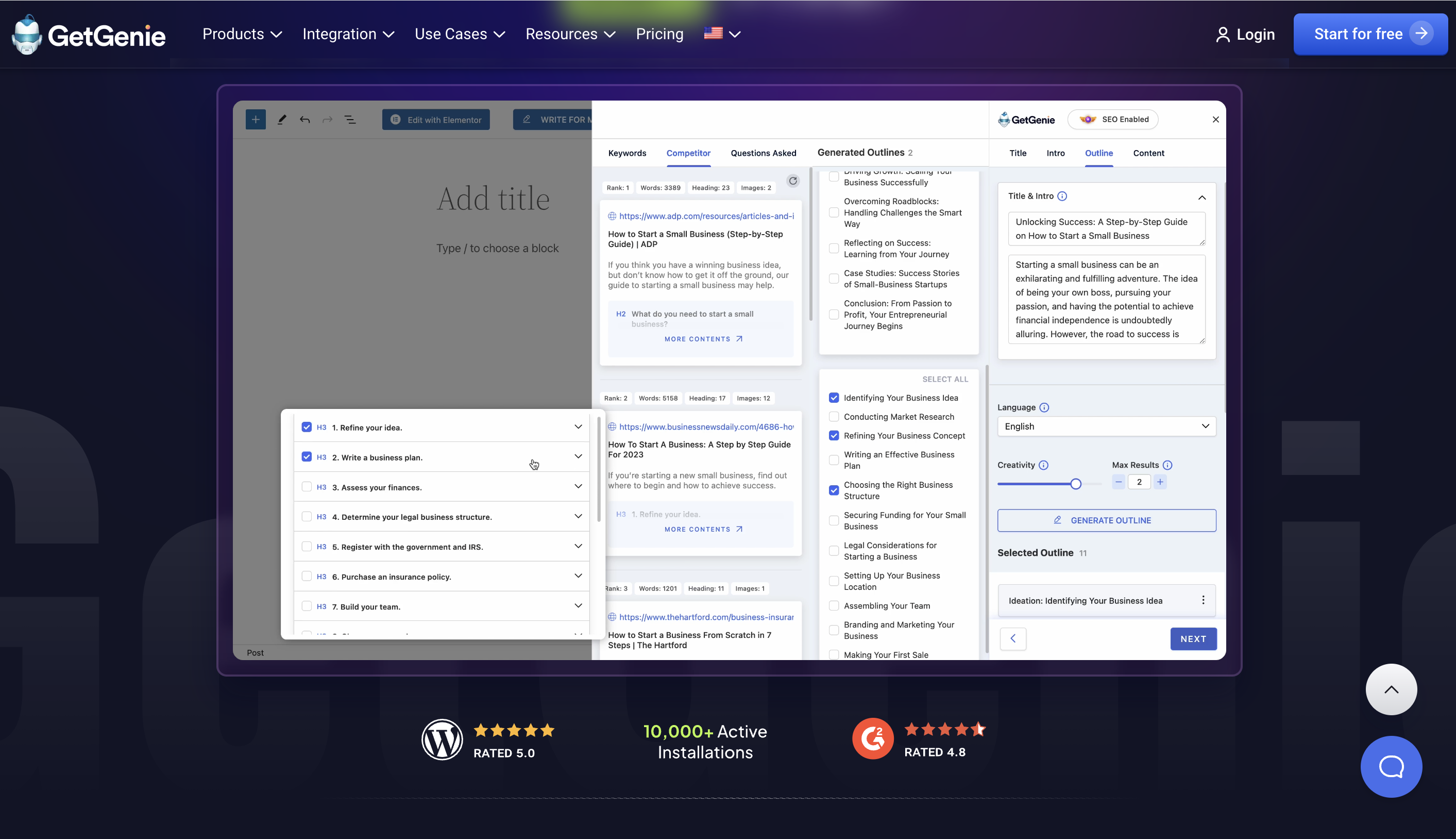 GetGenie AI: Assistente Personale Ai per Scrivere e Classificarsi 20 volte più Velocemente